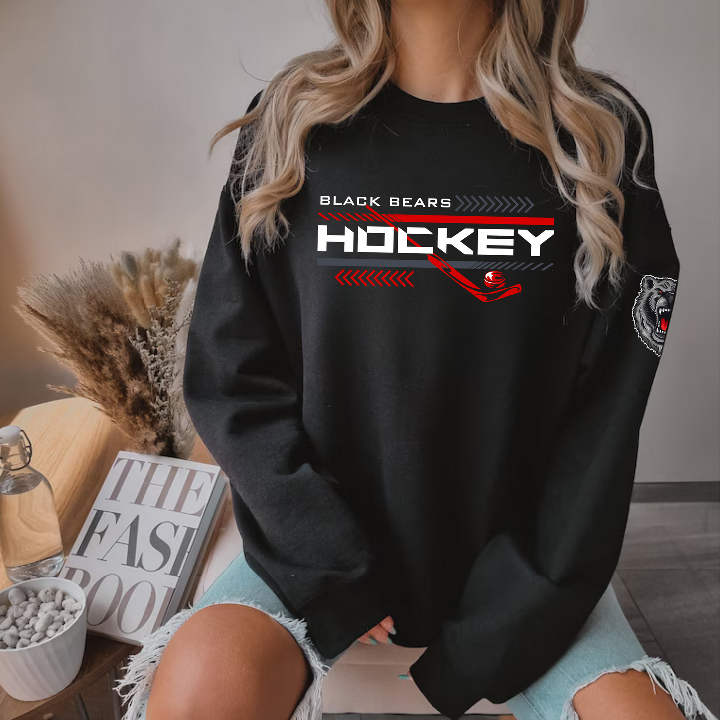 Black Bears Hockey ADULT Crewneck Sweatshirt