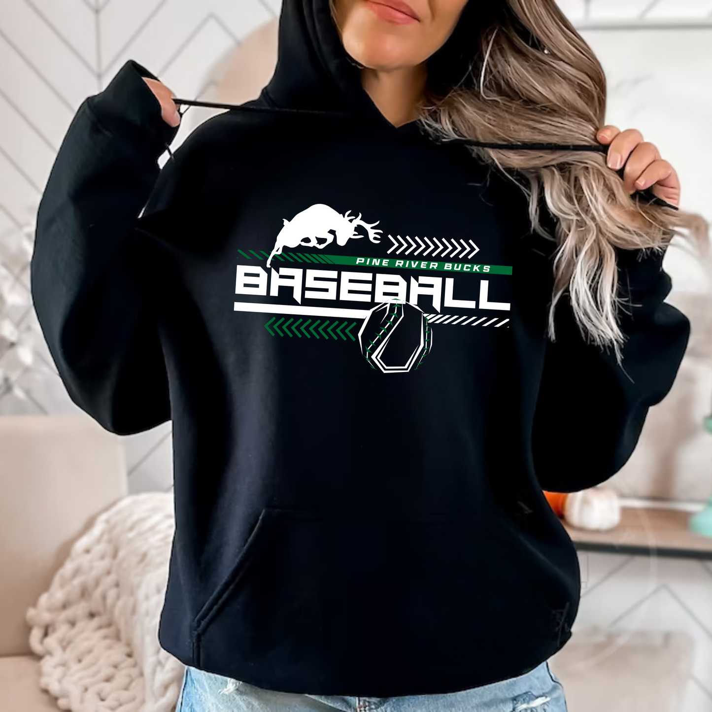 Pine River Bucks Baseball ADULT Hoodie
