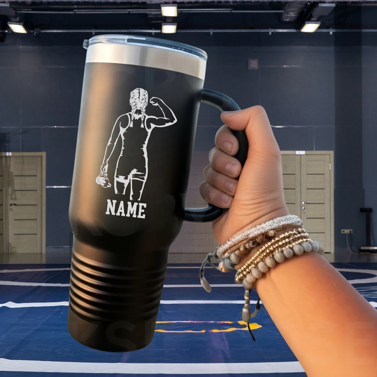Cadillac Vikings WRESTLING 40 oz Tumbler w/Lid - BLACK