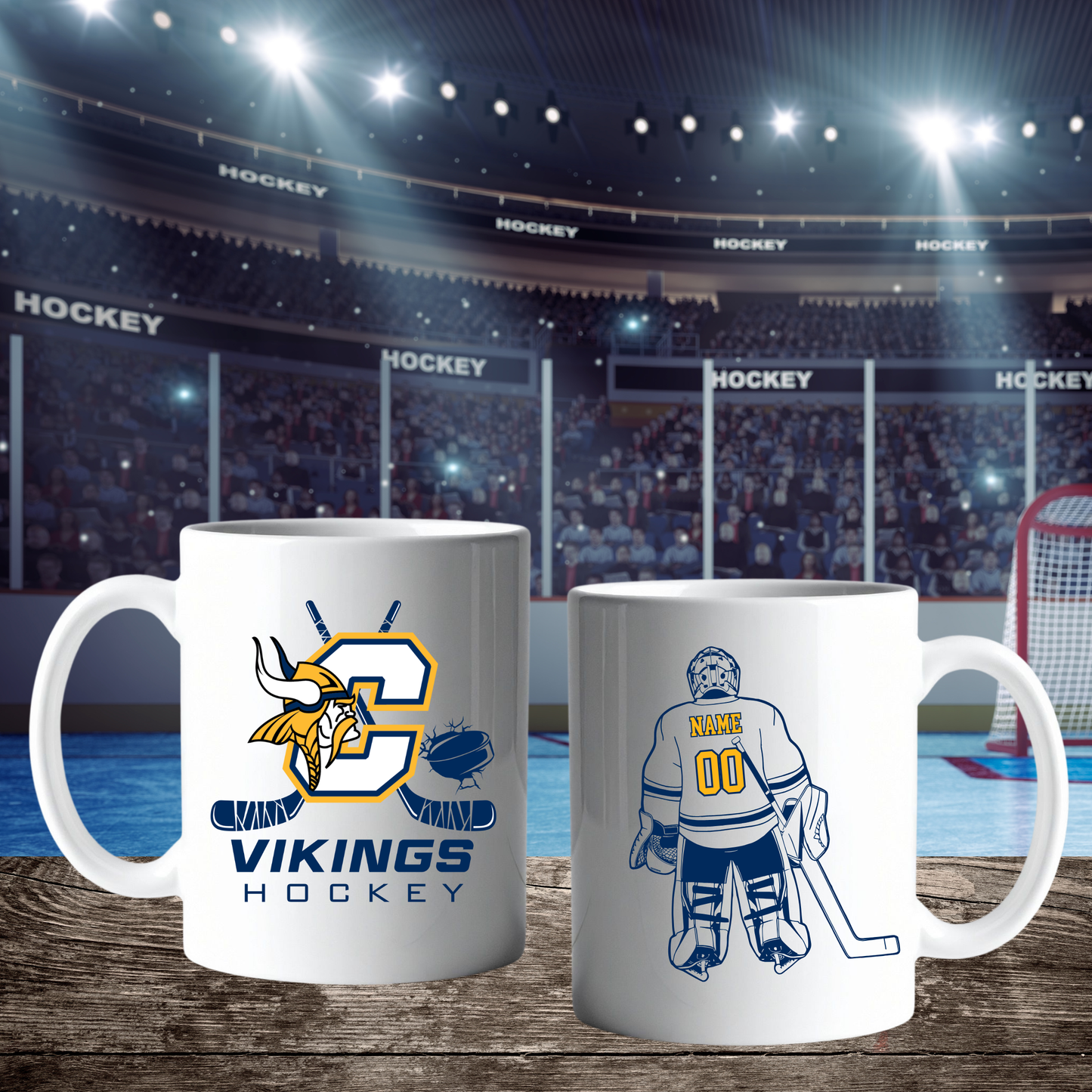 Personalized Cadillac Vikings HOCKEY 15 oz Coffee Mug