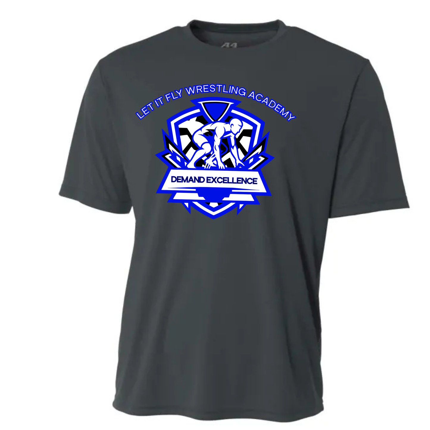 LET IT FLY Wrestling Academy DRI-FIT Cooling Performance T-Shirt - GRAPHITE
