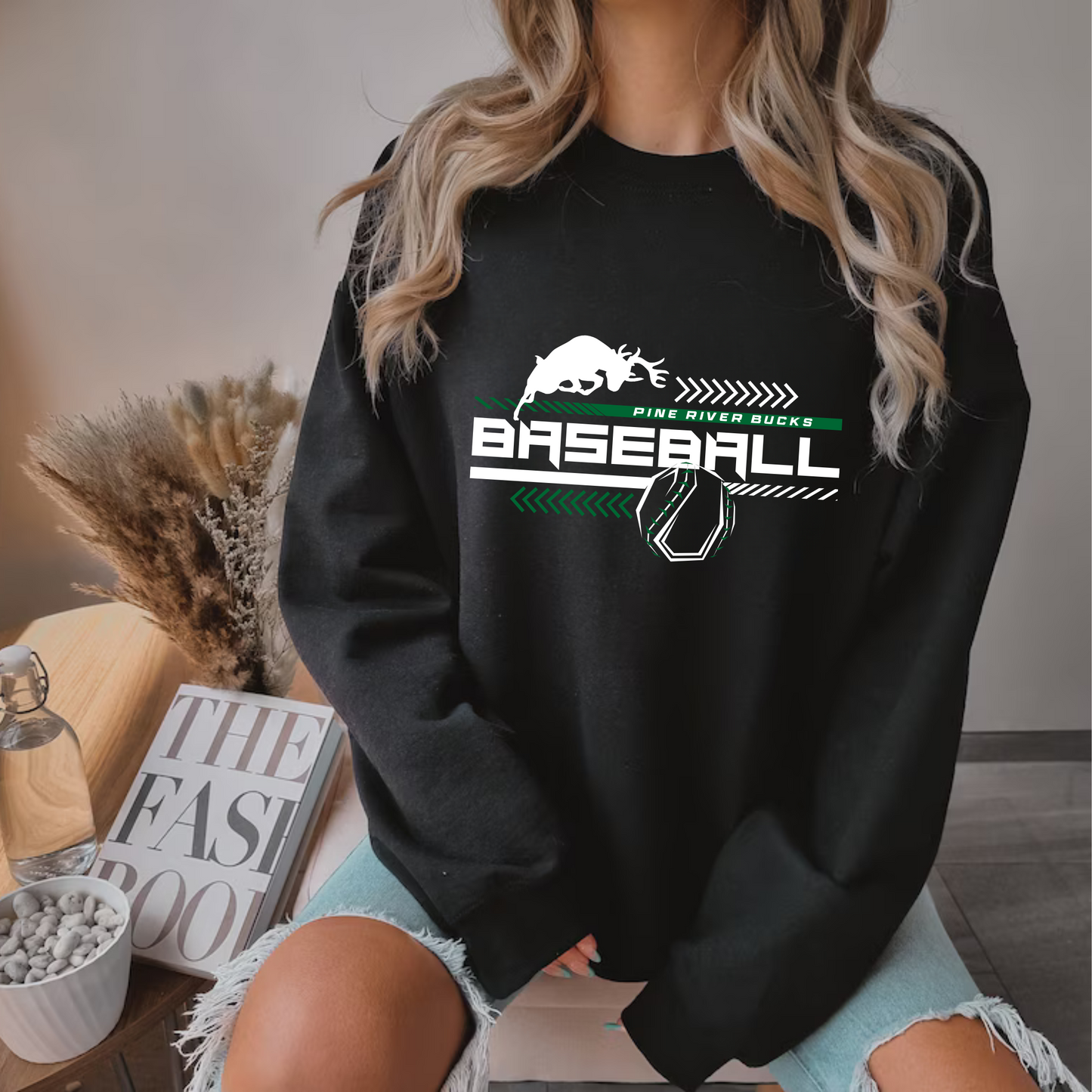 Pine River Bucks Baseball ADULT Crewneck Sweatshirt