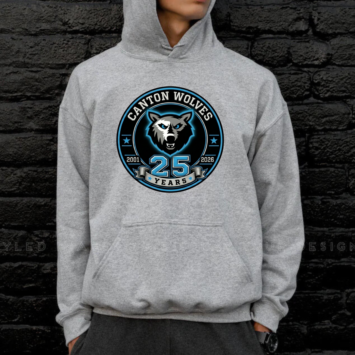 Canton Wolves Hockey UNISEX Hoodie - SPORT GREY
