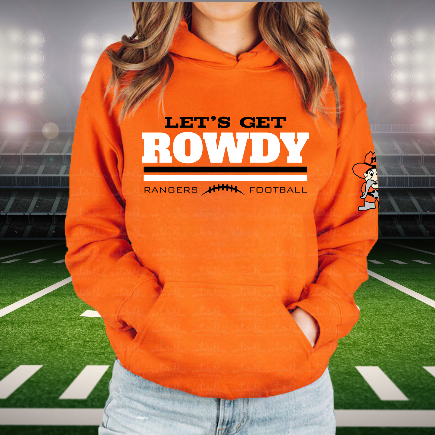 Let's Get ROWDY Manton Rangers Football ADULT Hoodie