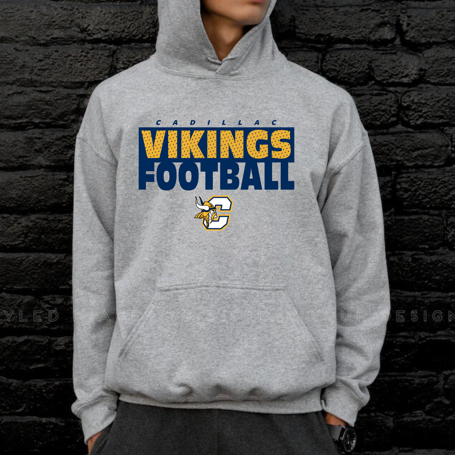 Cadillac Vikings Football UNISEX Hoodie - SPORT GREY