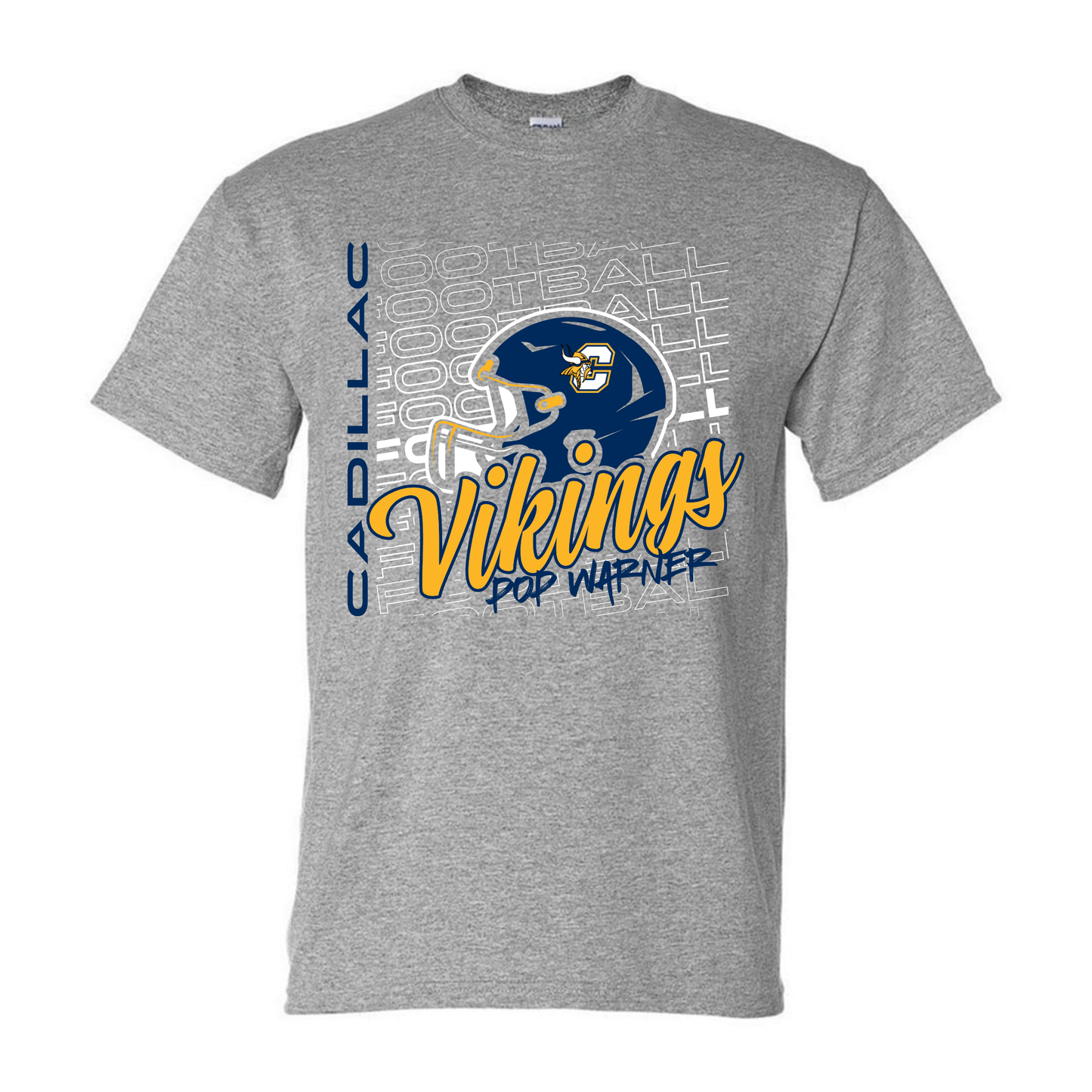 Vikings Pop Warner Football UNISEX T-Shirt - SPORT GREY