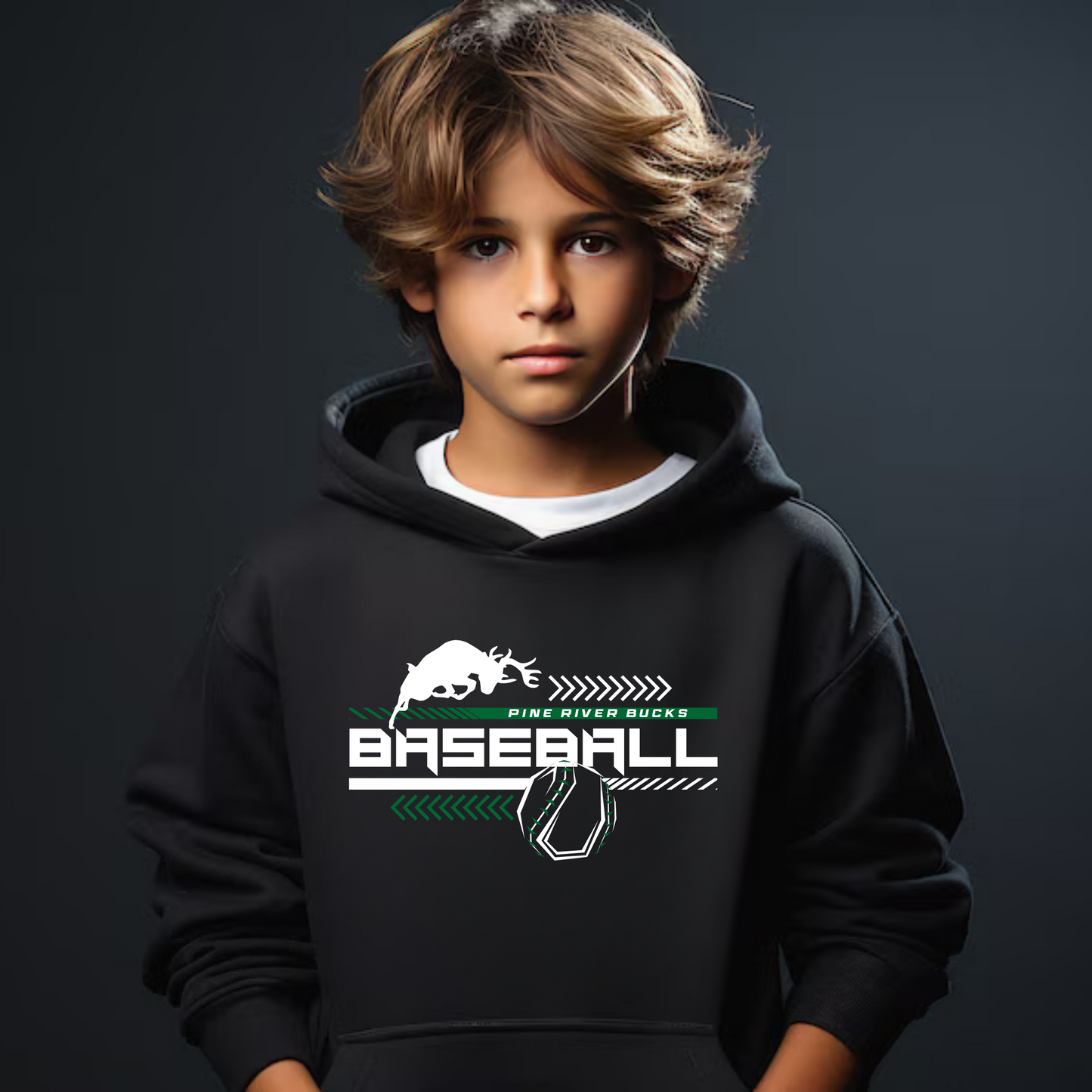 Pine River Bucks Baseball Unisex YOUTH Hoodie