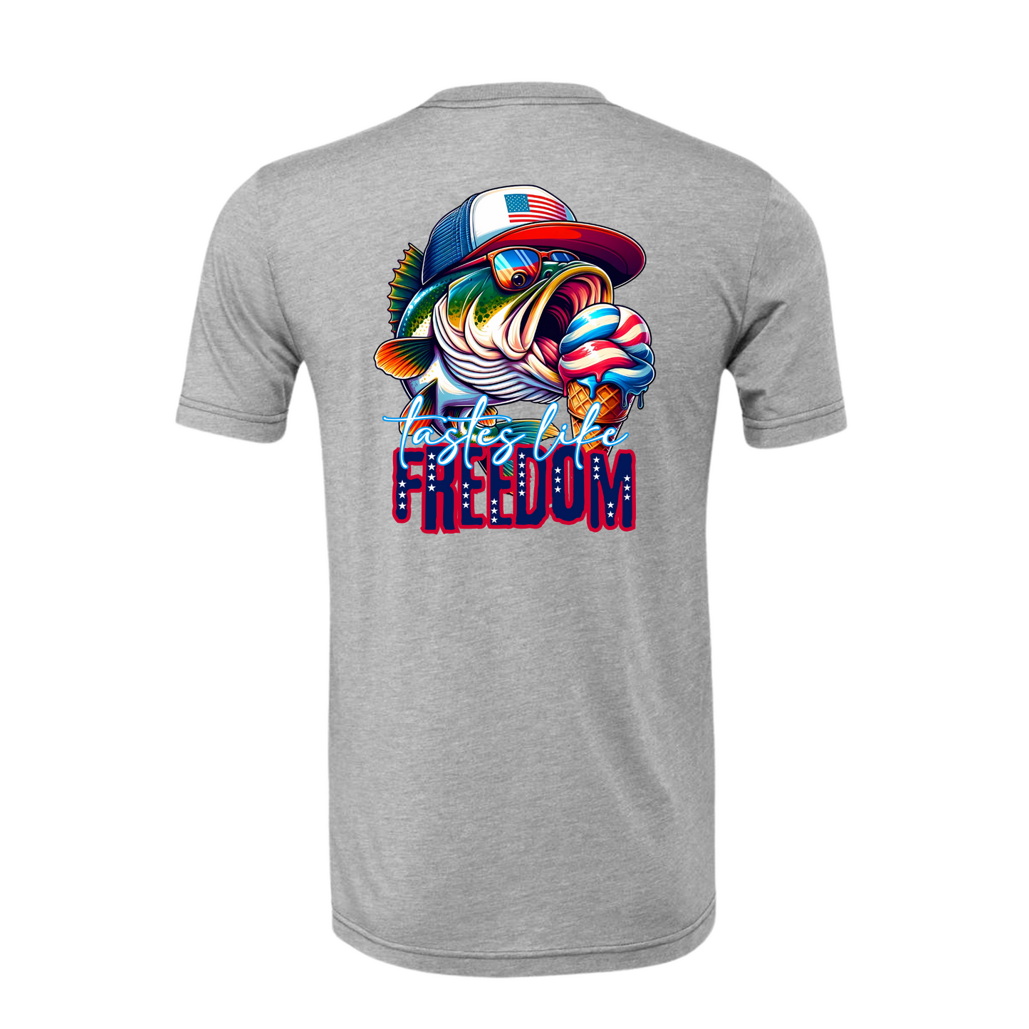 Tastes Like Freedom Largemouth Bass Adult Short Sleeve Tee