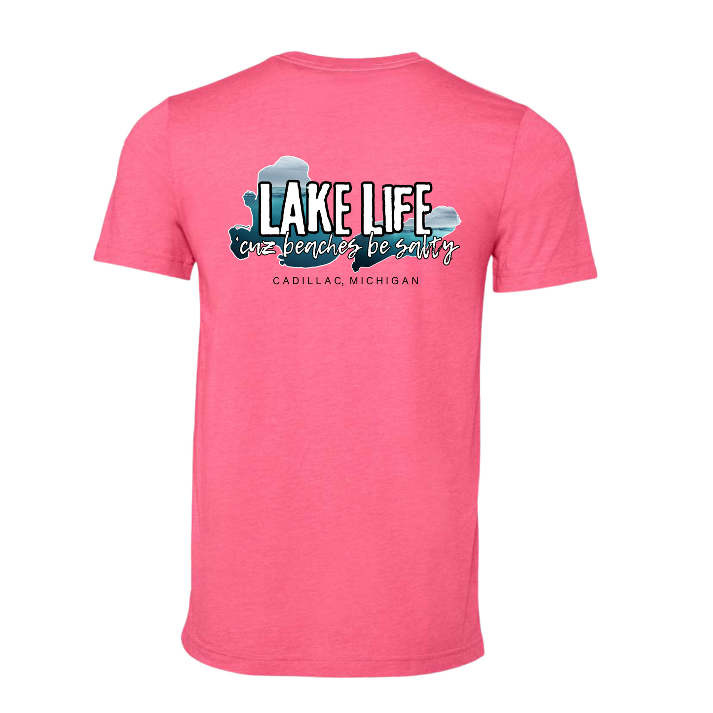 Lake Life Cuz' Beaches Be Salty Short Sleeve Adult Tee