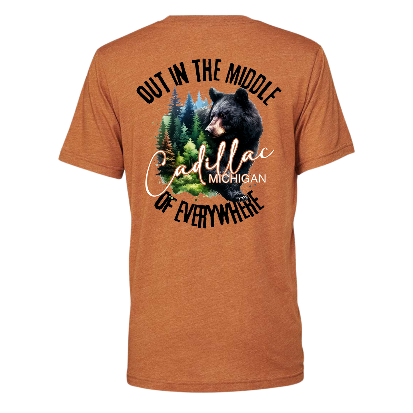 Cadillac Out in the Middle of Everywhere Short Sleeve Adult Tee