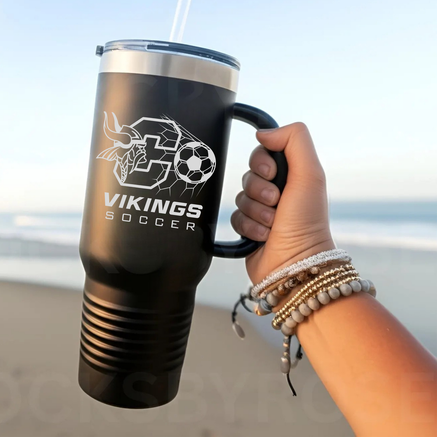 Cadillac Vikings Soccer 40 oz Tumbler w/Lid