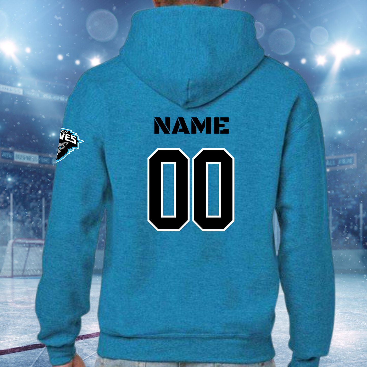 Canton Wolves Hockey Game Day UNISEX Jersey Hoodie - HEATHERED BLUE