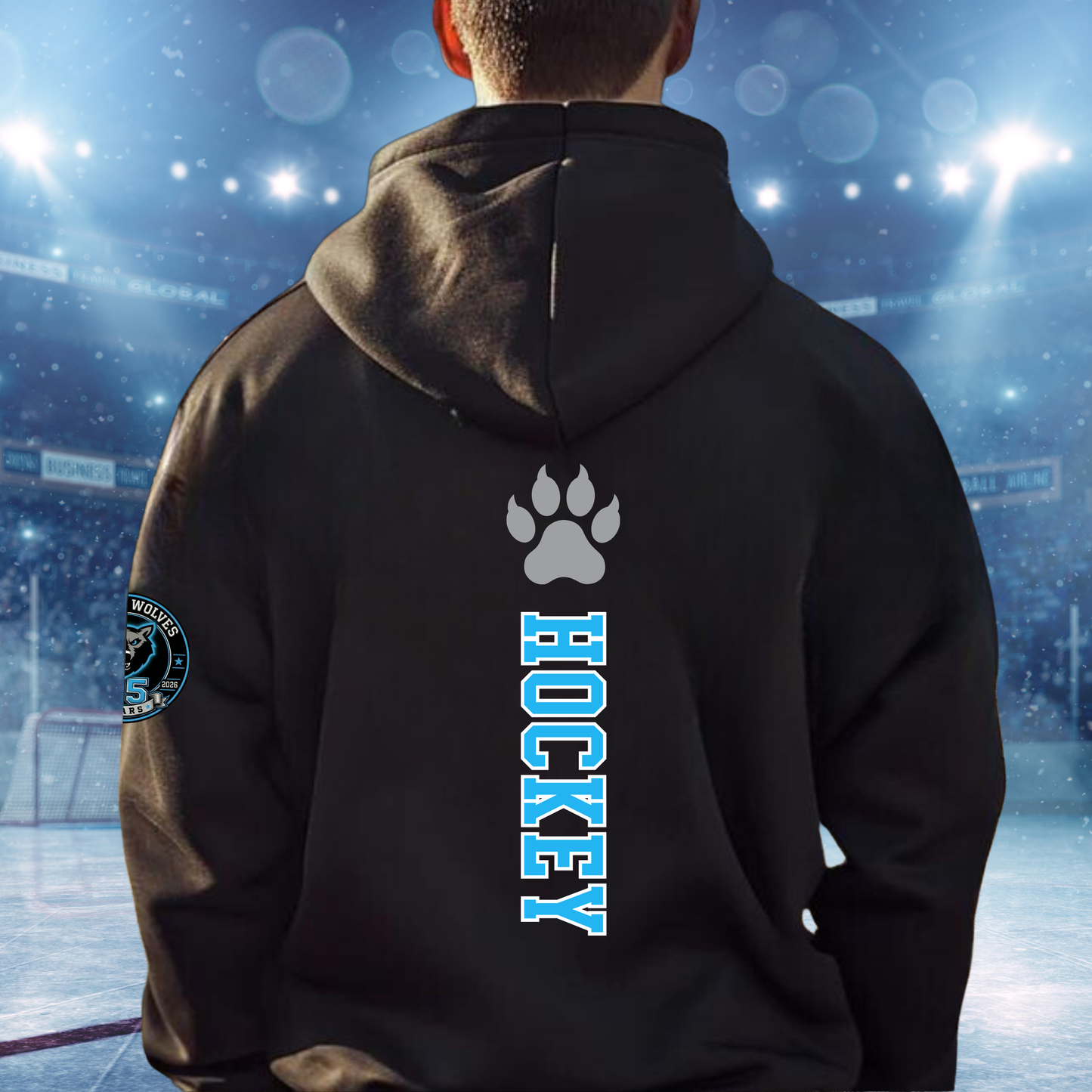 Canton Wolves Hockey UNISEX Hoodie - BLACK
