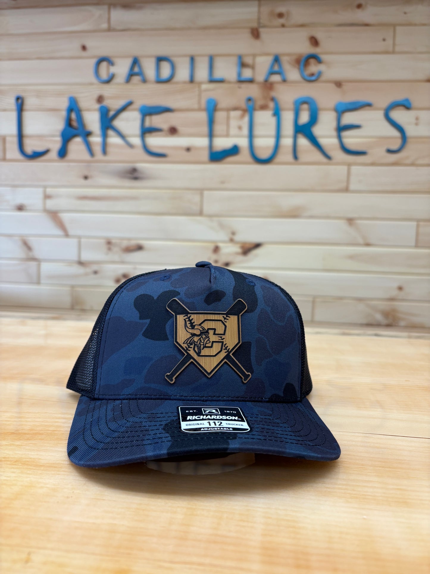 Cadillac Vikings Baseball Leather Patch Hat