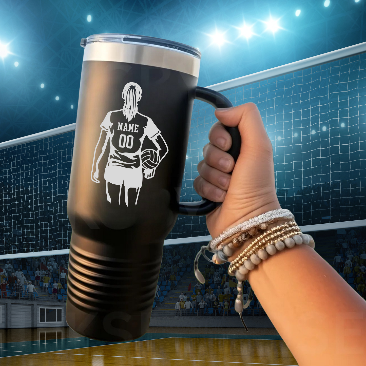 Manton Rangers Volleyball 40 oz Tumbler w/Lid - BLACK