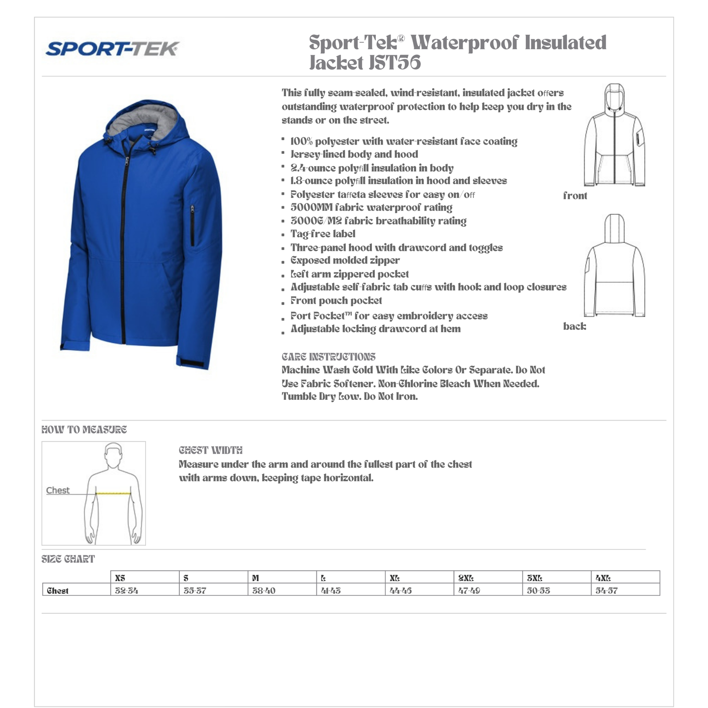 Cadillac Vikings Football Waterproof Insulated Jacket - NAVY