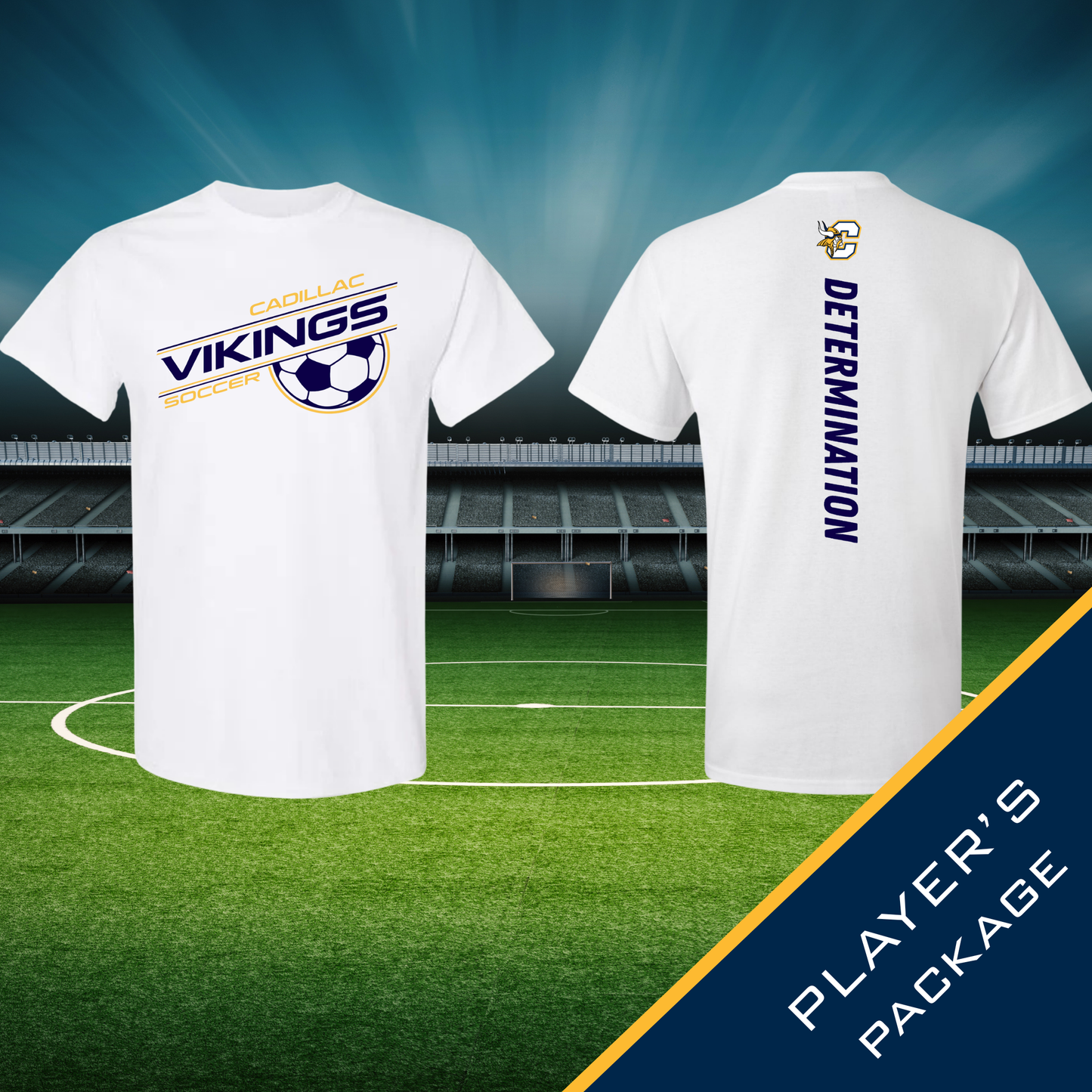 Cadillac Vikings Girls Soccer ADULT T-Shirt - PLAYER PACKAGE PRICING
