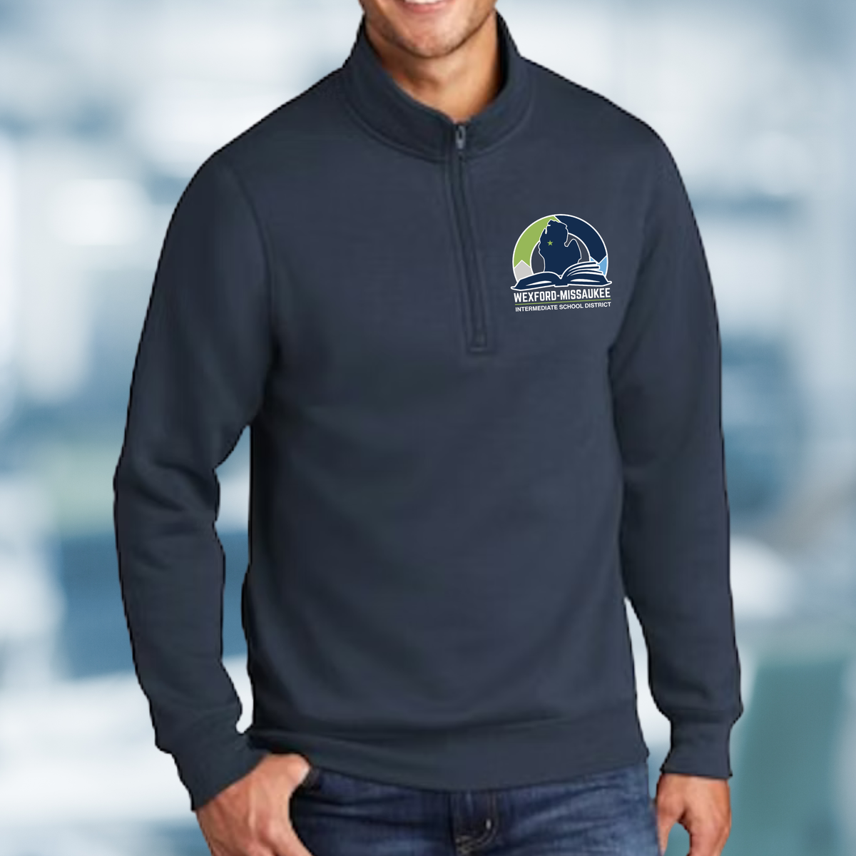 Wexford Missaukee ISD ADULT 1/4-Zip Pullover Sweatshirt - NAVY