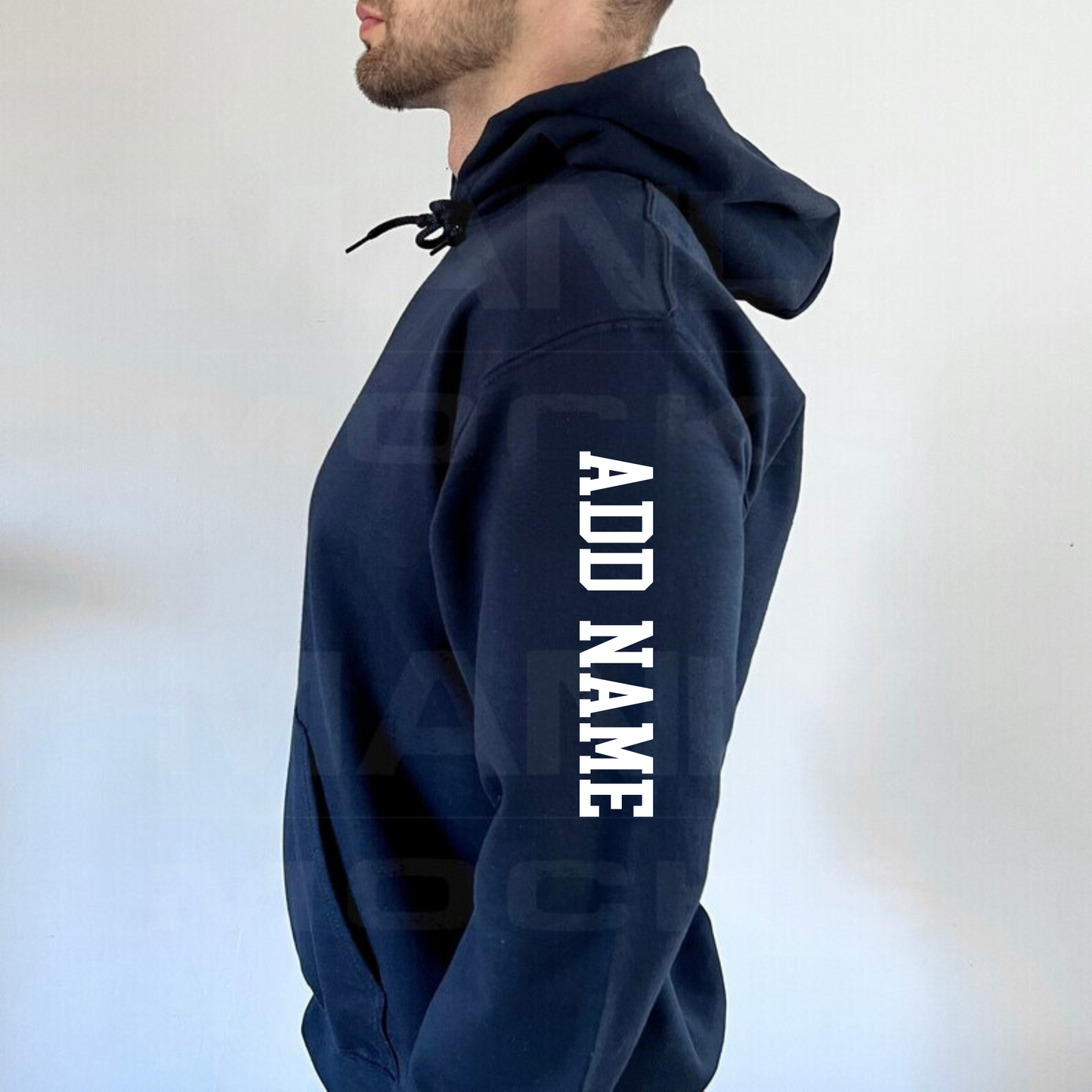 Name Add On (SLEEVE) to any Sweatshirt/Hoodie/Long-sleeve Shirt