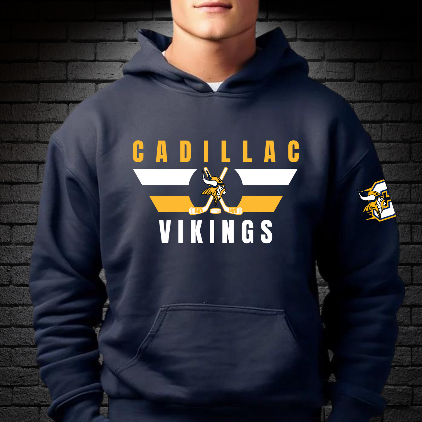 Cadillac Vikings Hockey ADULT Hoodie