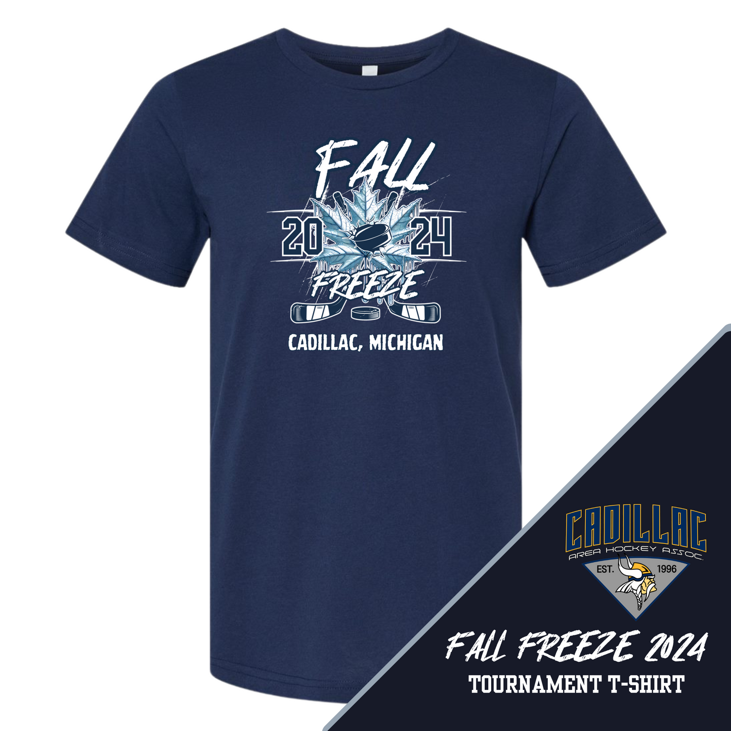 2024 CAHA Fall Freeze Hockey Tournament T-Shirt (Navy)
