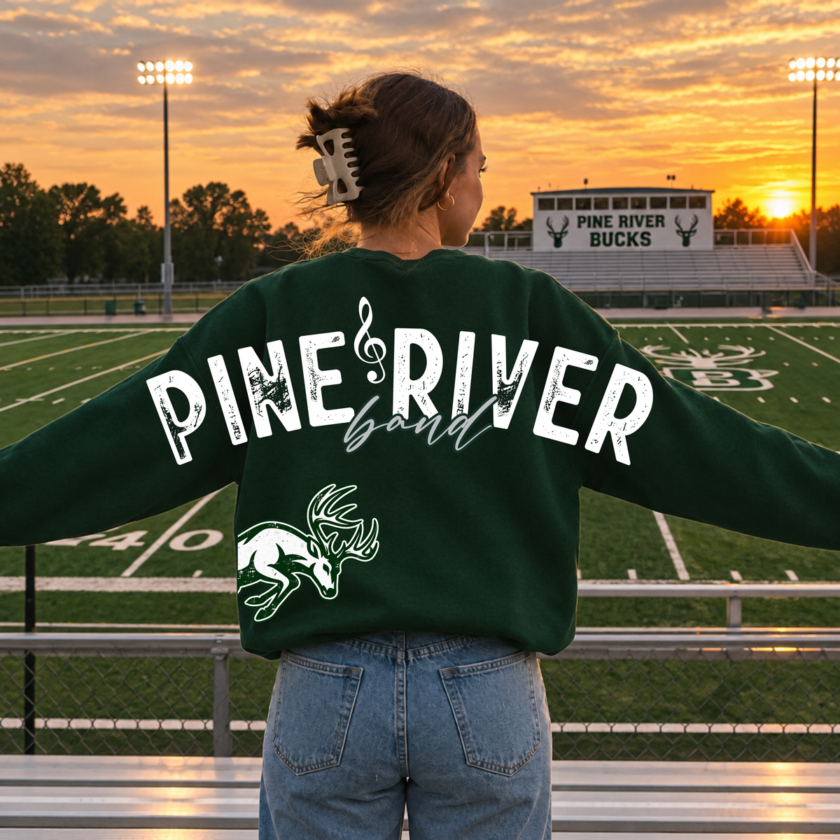 Pine River Band Cross-Back UNISEX Crewneck Sweatshirt