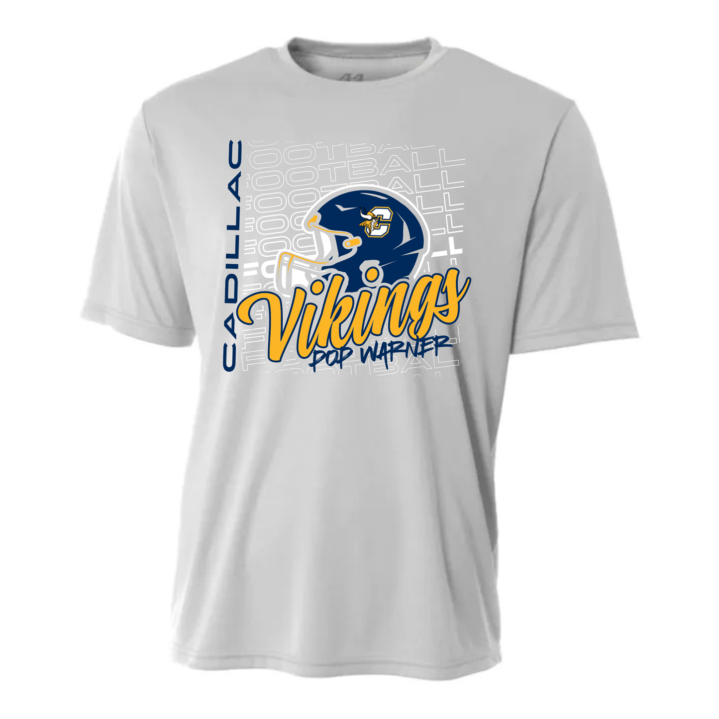 Vikings Pop Warner Football UNISEX Dri-Fit T-Shirt - SPORT GREY
