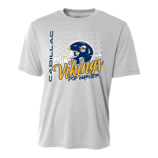 Vikings Pop Warner Football UNISEX Dri-Fit T-Shirt - SPORT GREY