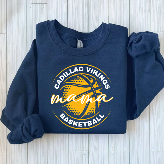 Cadillac Vikings Mama Basketball ADULT Crewneck Sweatshirt