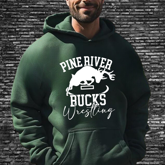 Pine River Bucks Wrestling ADULT Hoodie