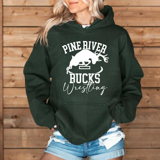 Pine River Bucks Wrestling ADULT Hoodie