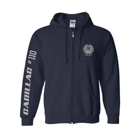 AMVETS Post #110 Full Zip-Up Hoodie (G186) - NAVY