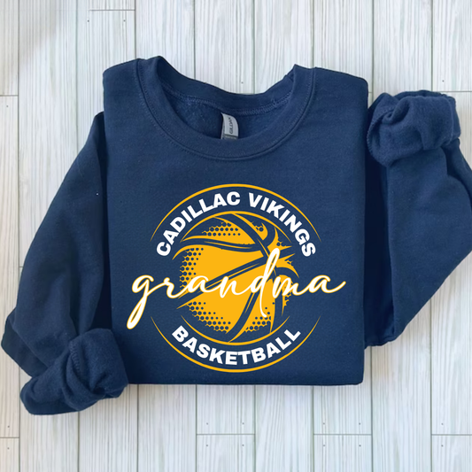 Cadillac Vikings Grandma Basketball ADULT Crewneck Sweatshirt