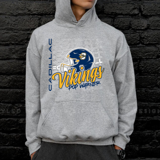Vikings Pop Warner Football UNISEX Hoodie - SPORT GREY