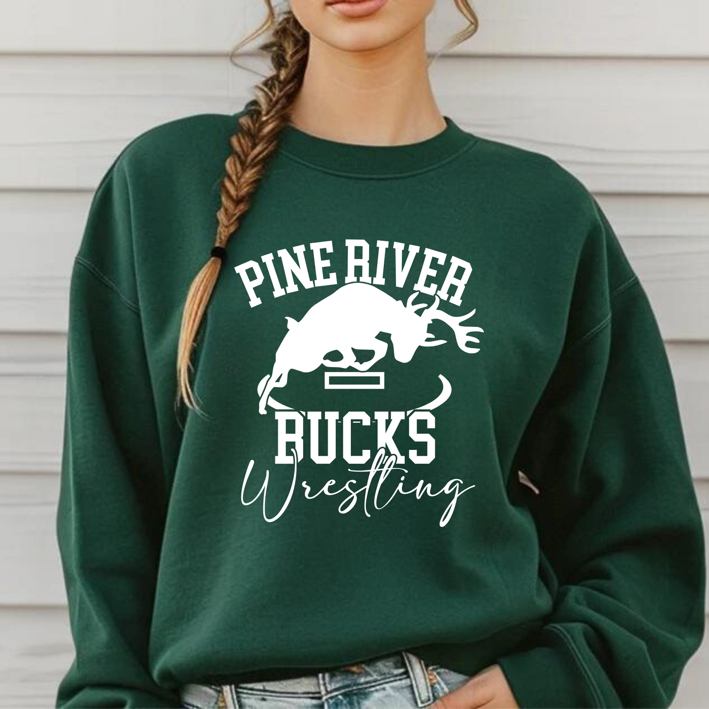 Pine River Bucks Wrestling ADULT Crewneck Sweatshirt