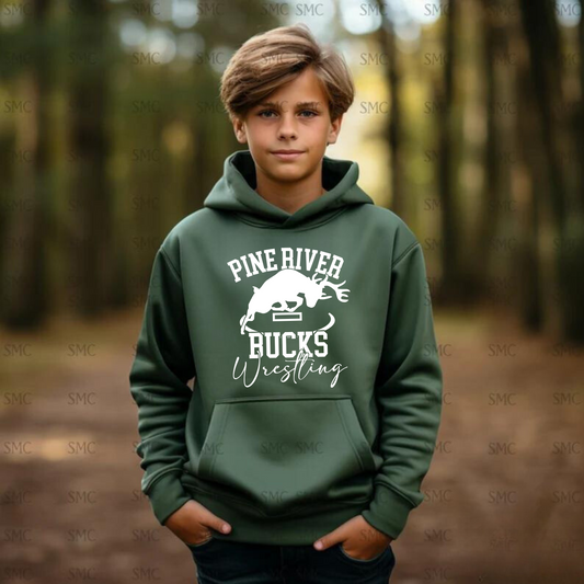 Pine River Bucks Wrestling Unisex YOUTH Hoodie