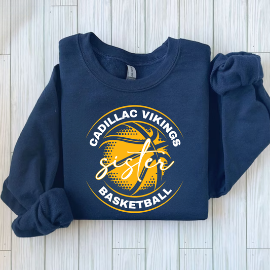 Cadillac Vikings Sister Basketball ADULT Crewneck Sweatshirt