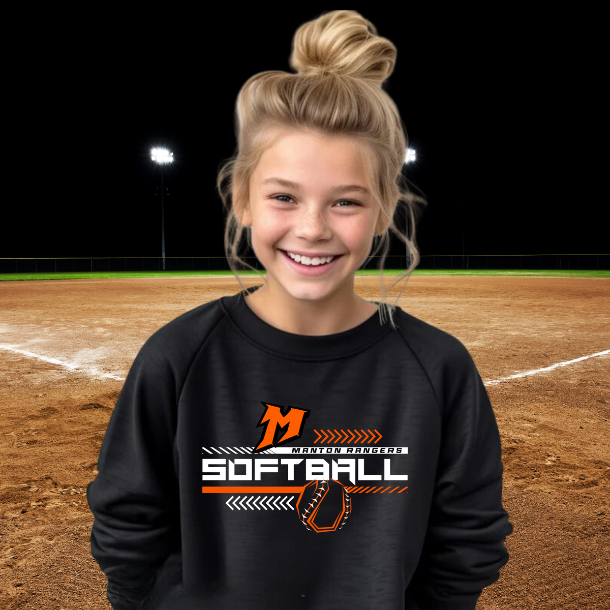 Manton Rangers Softball YOUTH Crewneck Sweatshirt