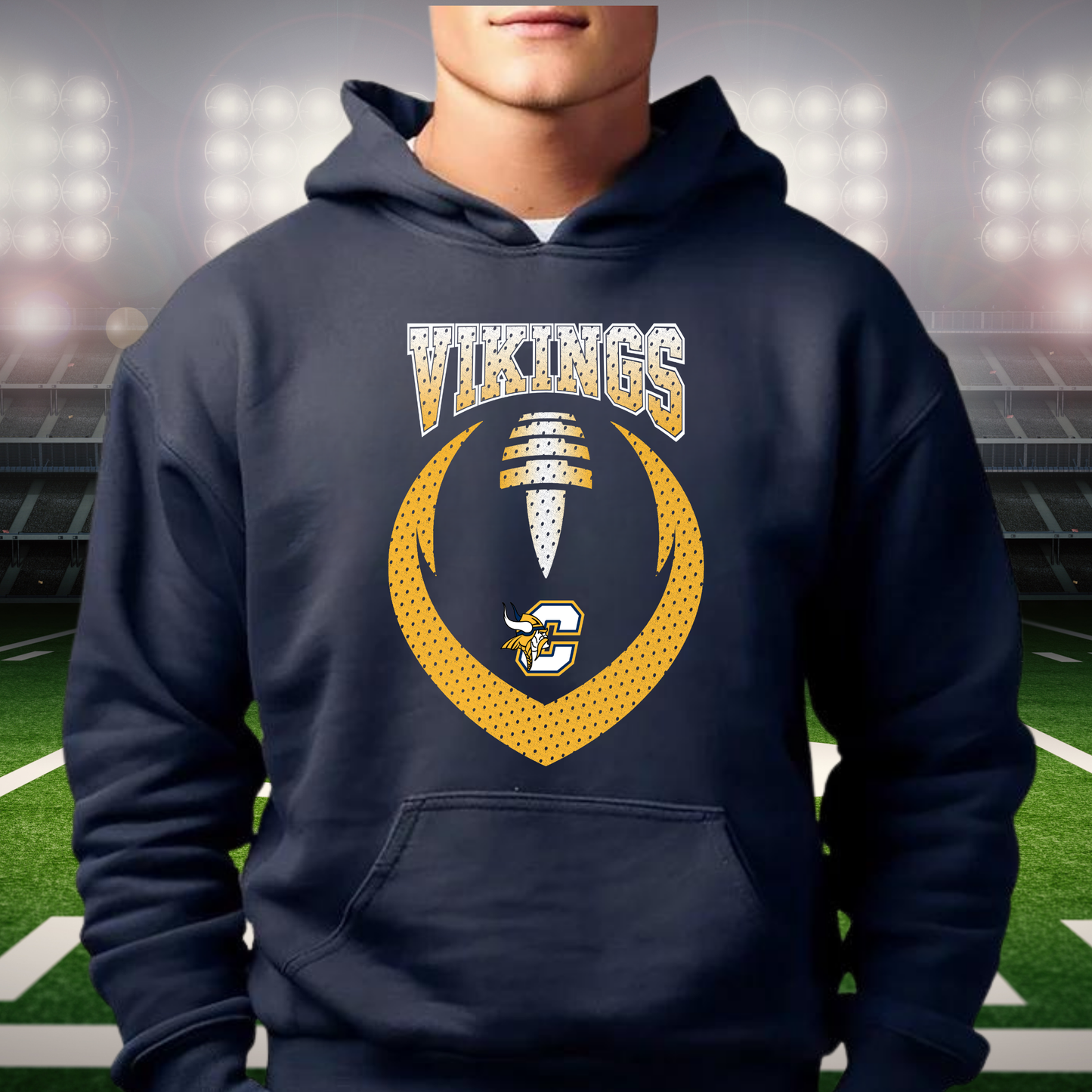 Cadillac Vikings Football UNISEX Hoodie - NAVY