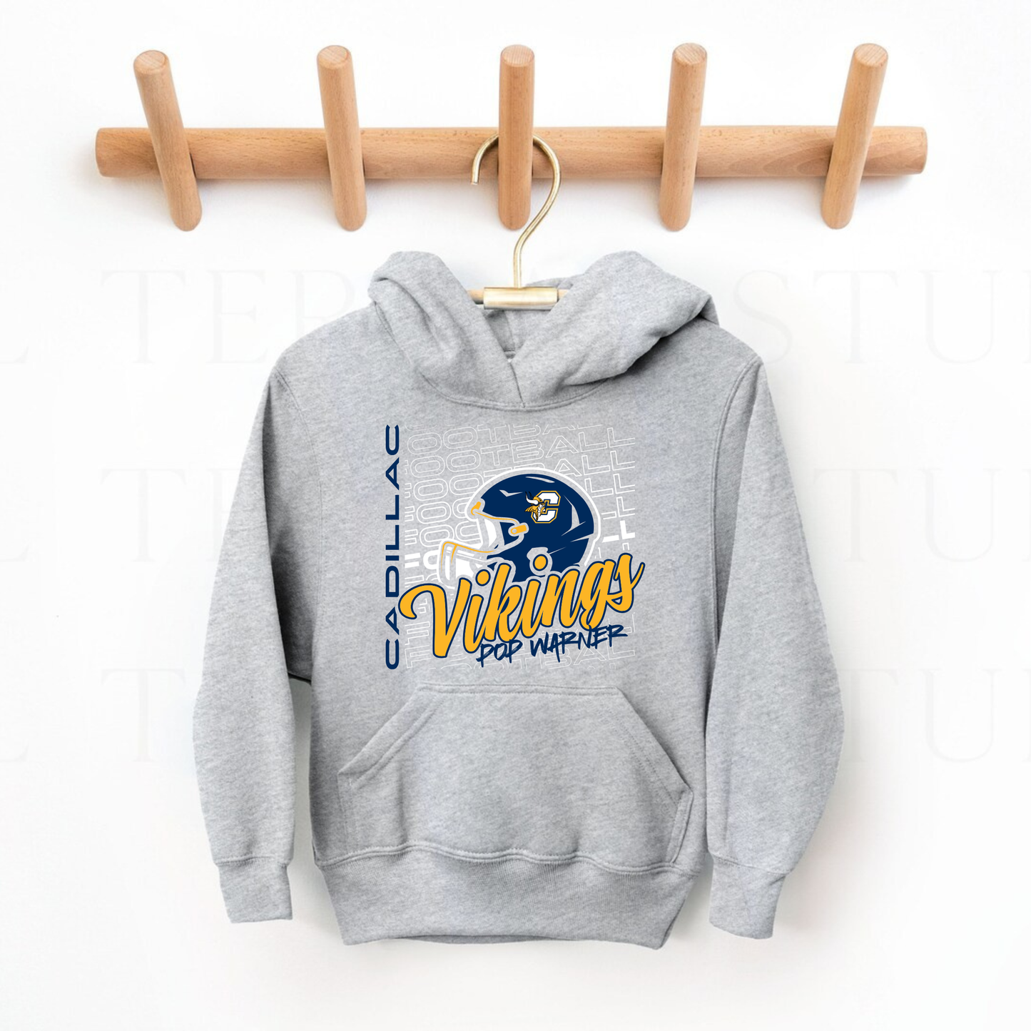 Vikings Pop Warner Football UNISEX Hoodie - SPORT GREY