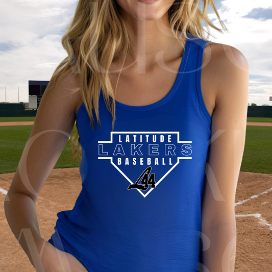 Latitude 44 Lakers Baseball ADULT Racerback Tank Top