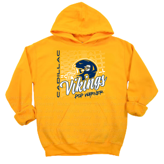 Vikings Pop Warner Football UNISEX Hoodie - GOLD