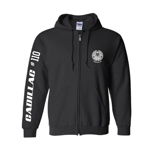 AMVETS Post #110 Full Zip-Up Hoodie (G186) - BLACK