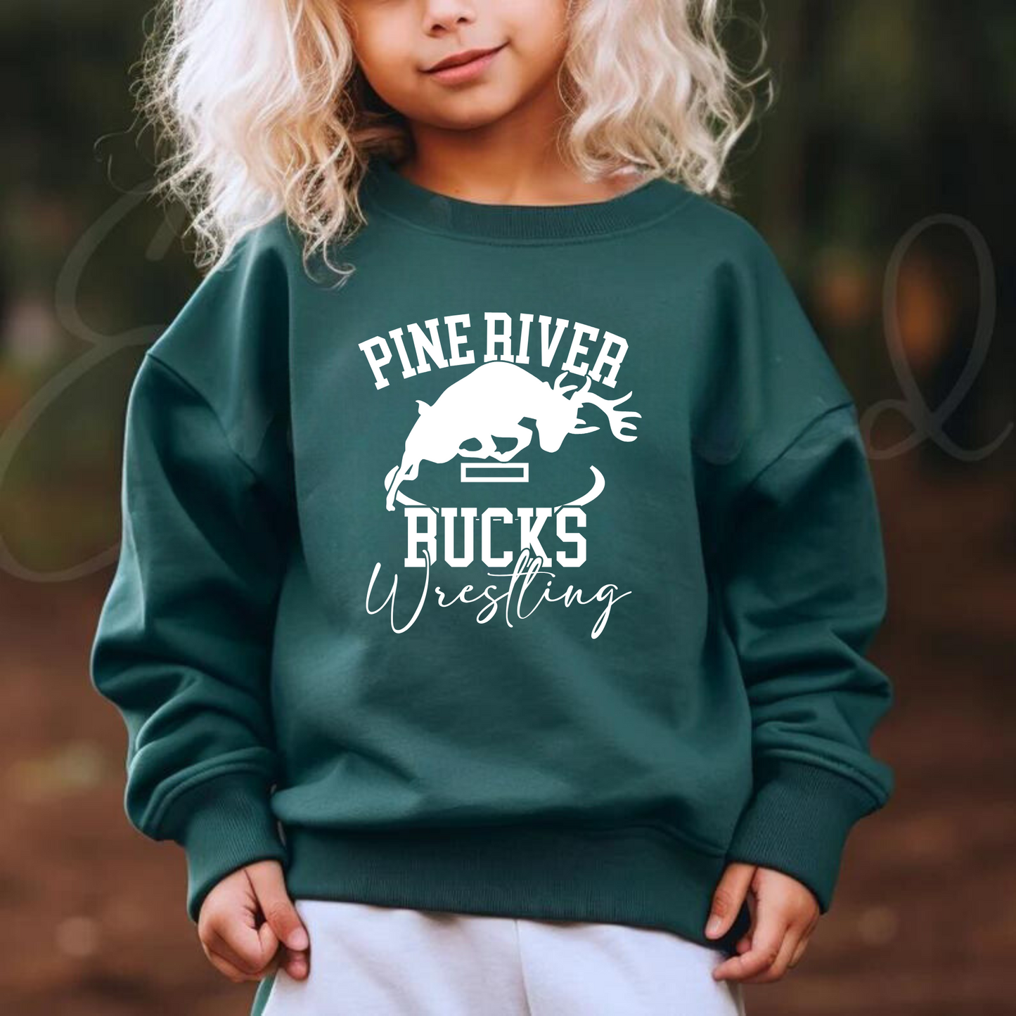 Pine River Bucks Wrestling Unisex YOUTH Crewneck Sweatshirt