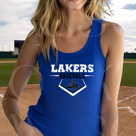 Latitude 44 Lakers Baseball ADULT Racerback Tank Top
