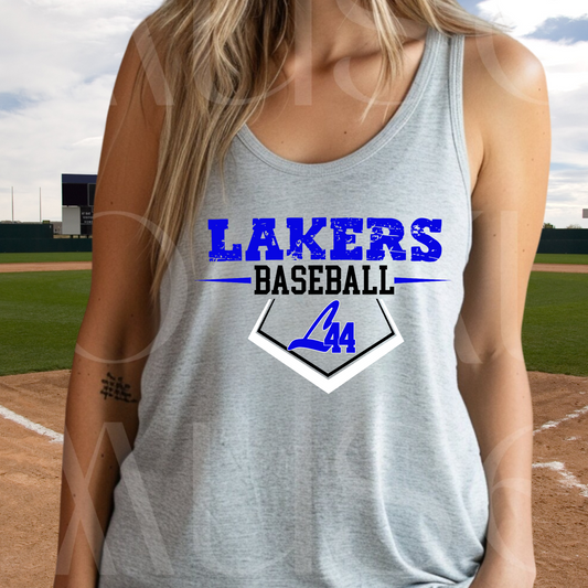 Latitude 44 Lakers Baseball ADULT Racerback Tank Top