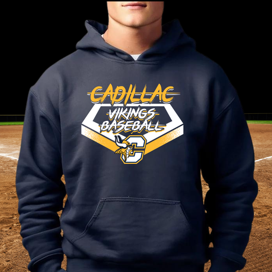 Cadillac Vikings Baseball ADULT Hoodie