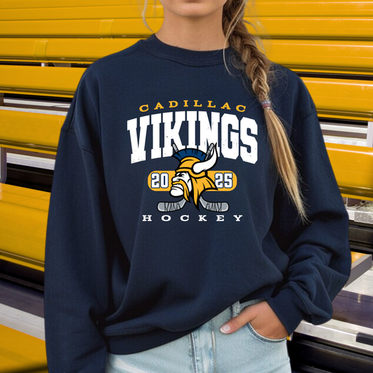 Cadillac Vikings Hockey ADULT Unisex Crewneck Sweatshirt