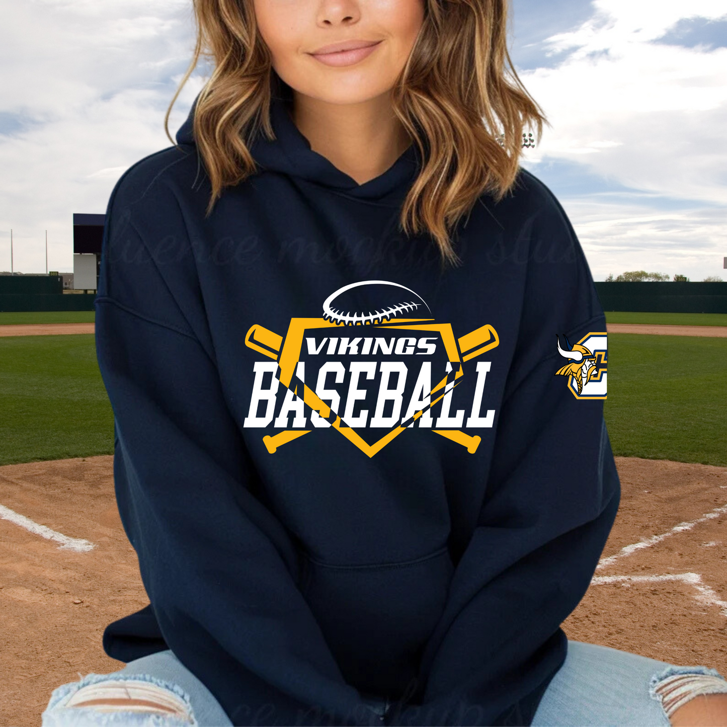 Cadillac Vikings Baseball ADULT Hoodie
