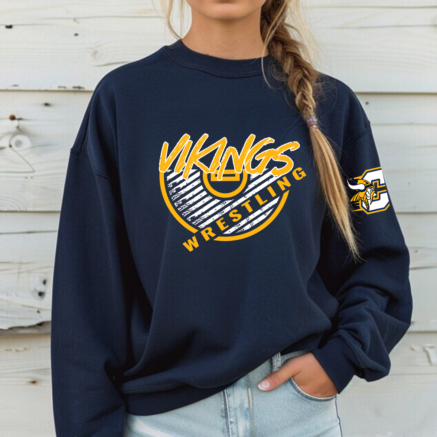 Vikings Wrestling ADULT Crewneck Sweatshirt